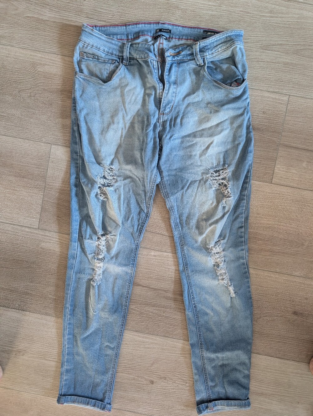 one clothing Light Blue Womens Skinny Jeans - Distressed